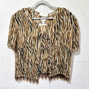 Joseph Ribkoff Vintage 2 Pc Fringe Tank And Blouse Combo Size 10